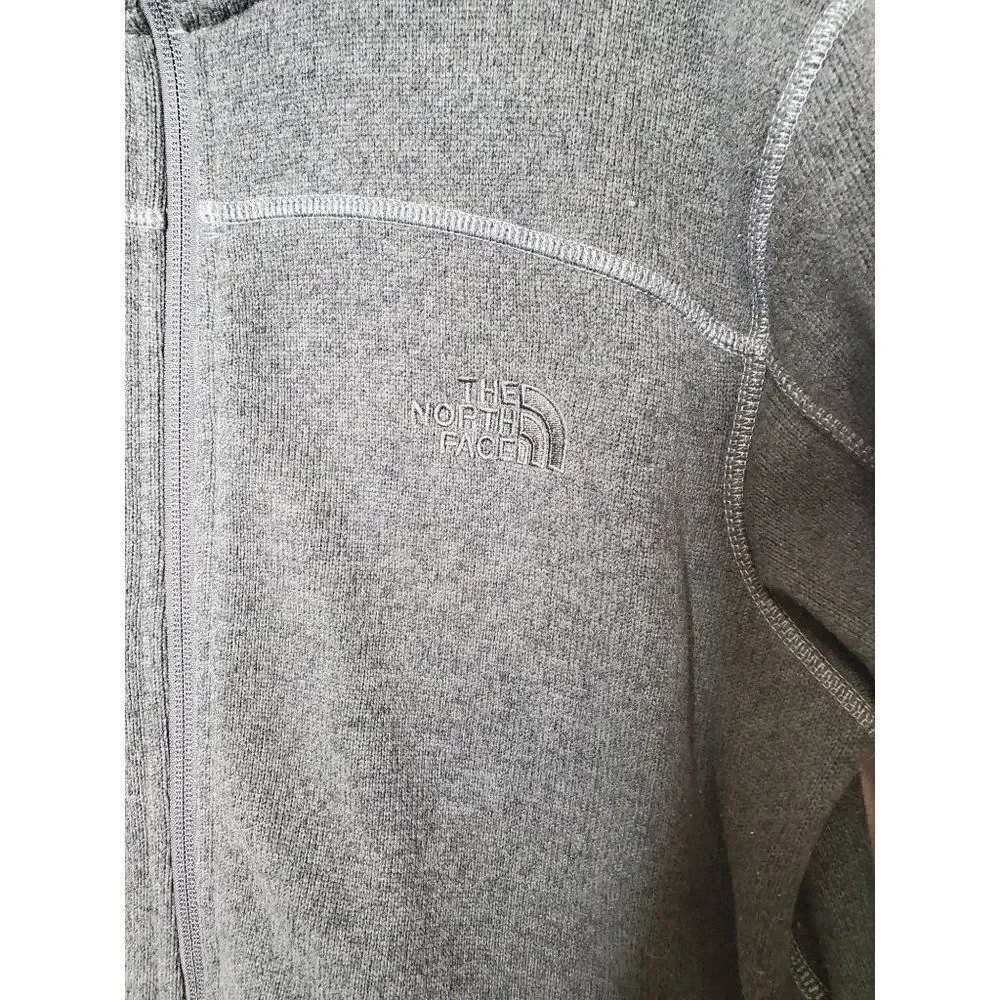 The North Face Men's Full Zip Fleece Lined Sweater Jacket Grey Outdoor